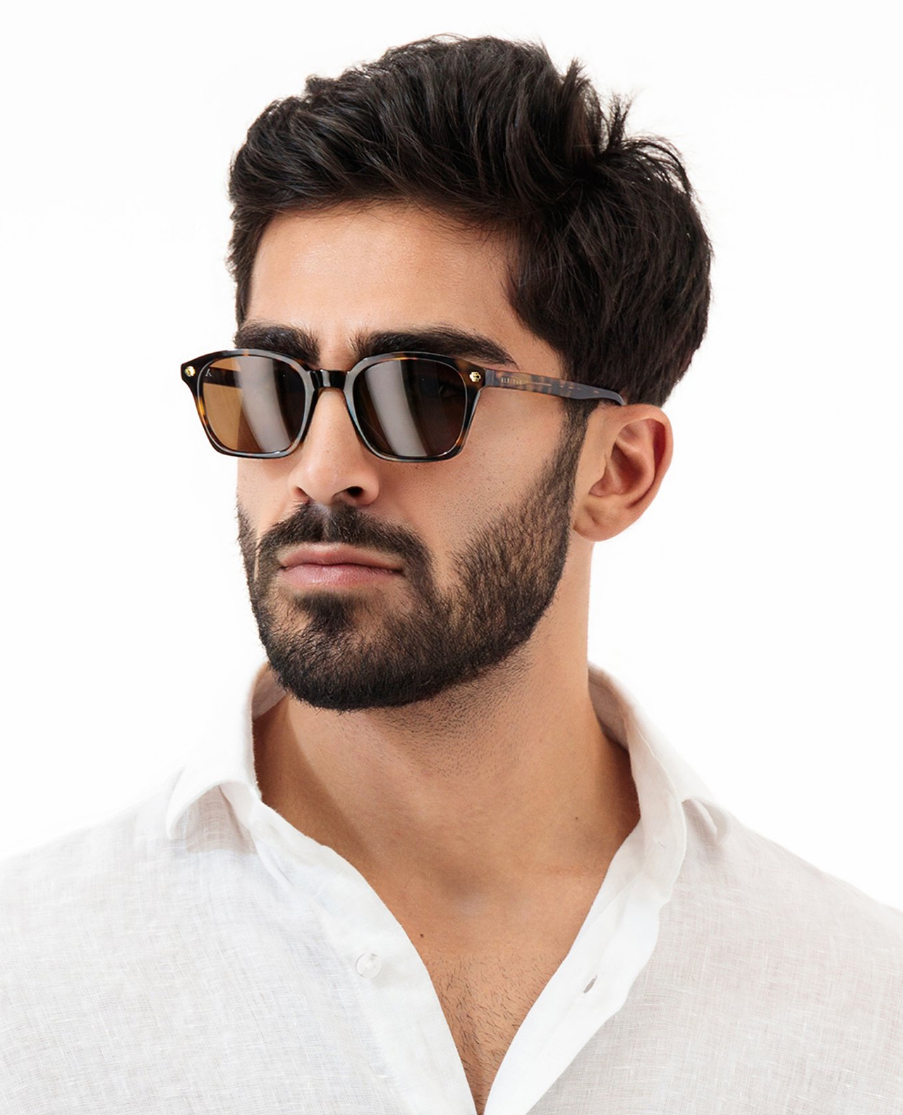 Square Sunglasses - Shiny Havana Brown - Image 4