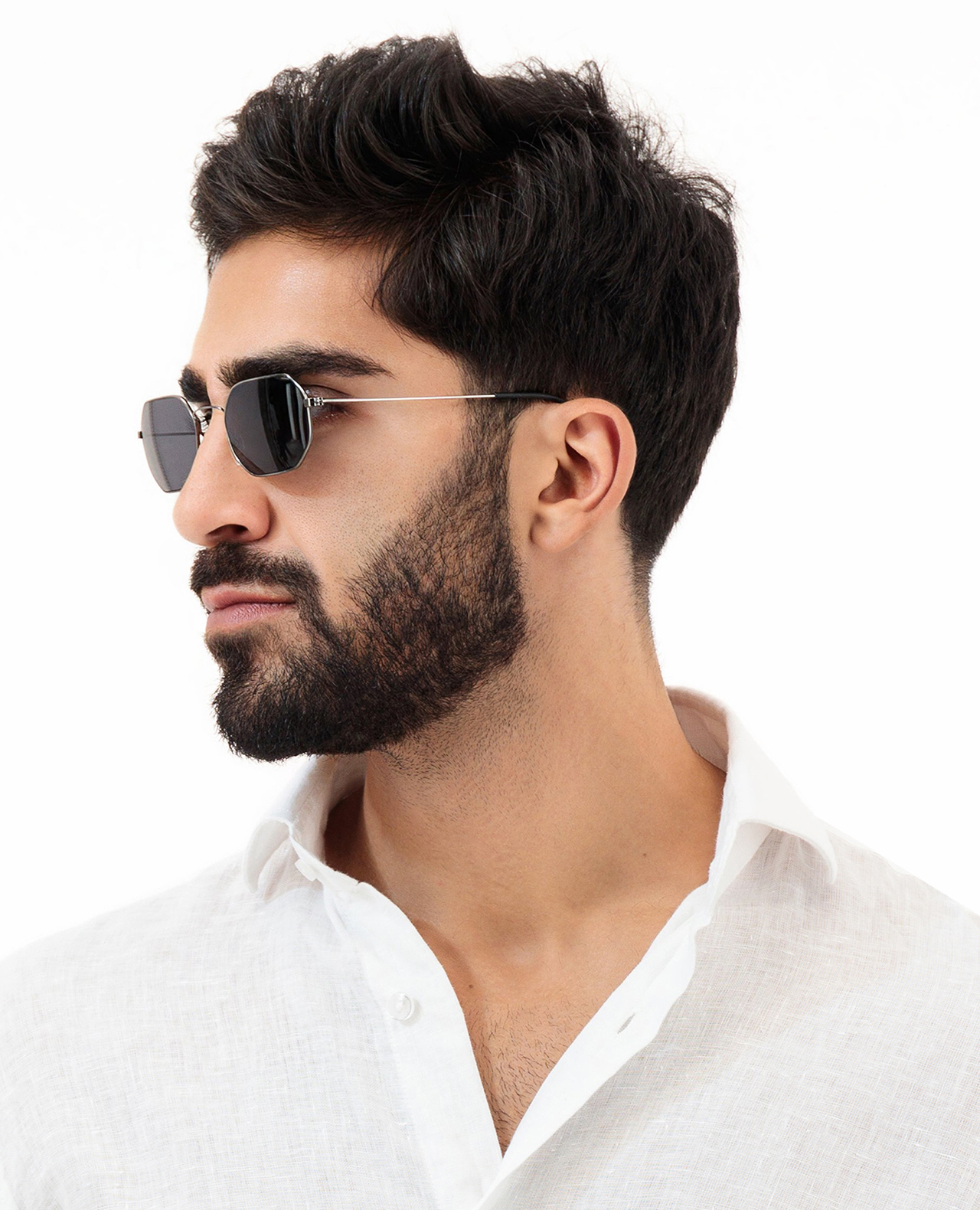 Shiny Gun Metal Sunglasses – Octagonal - Image 4