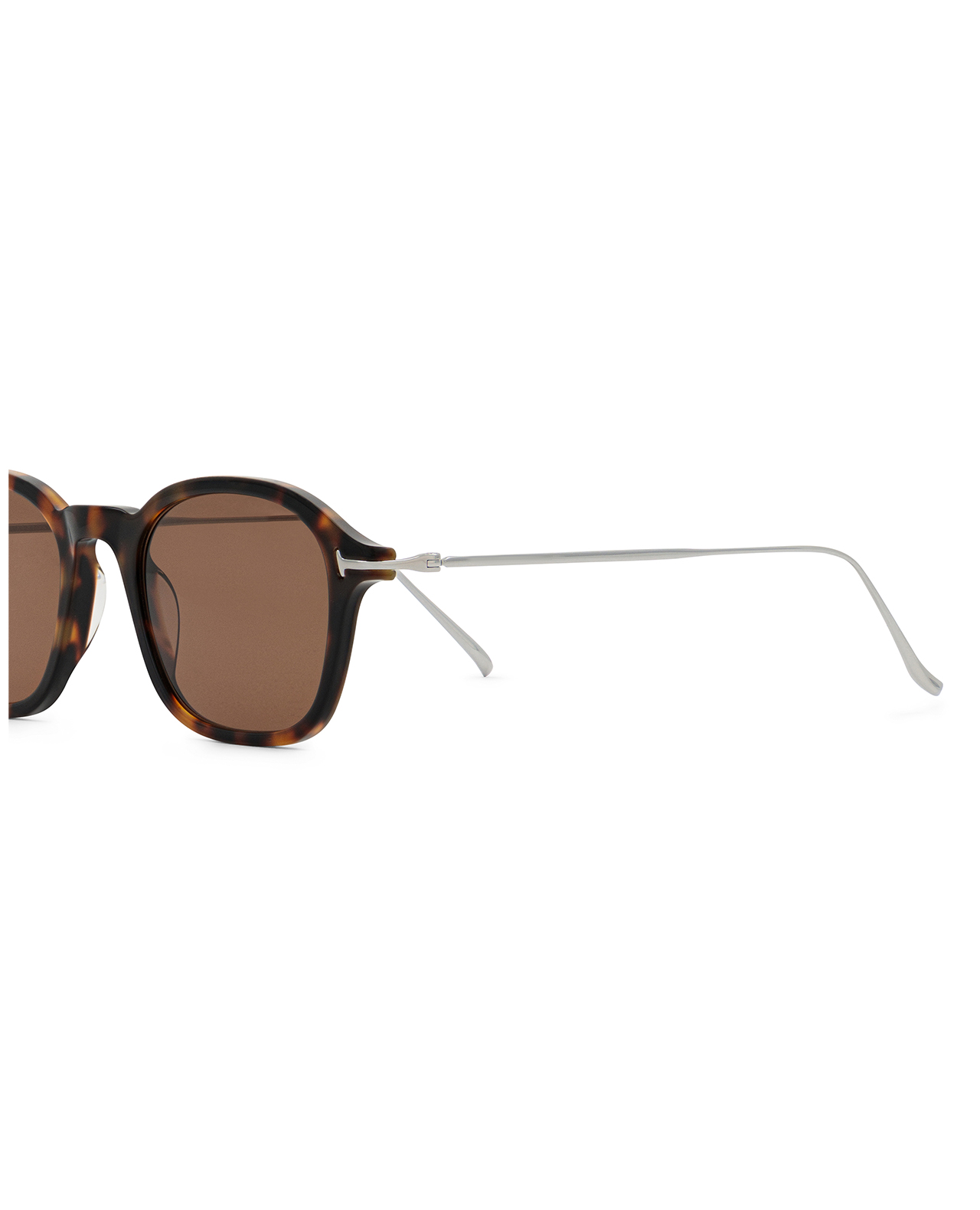 Square Titanium Sunglasses – Shiny Havana Brown - Image 3