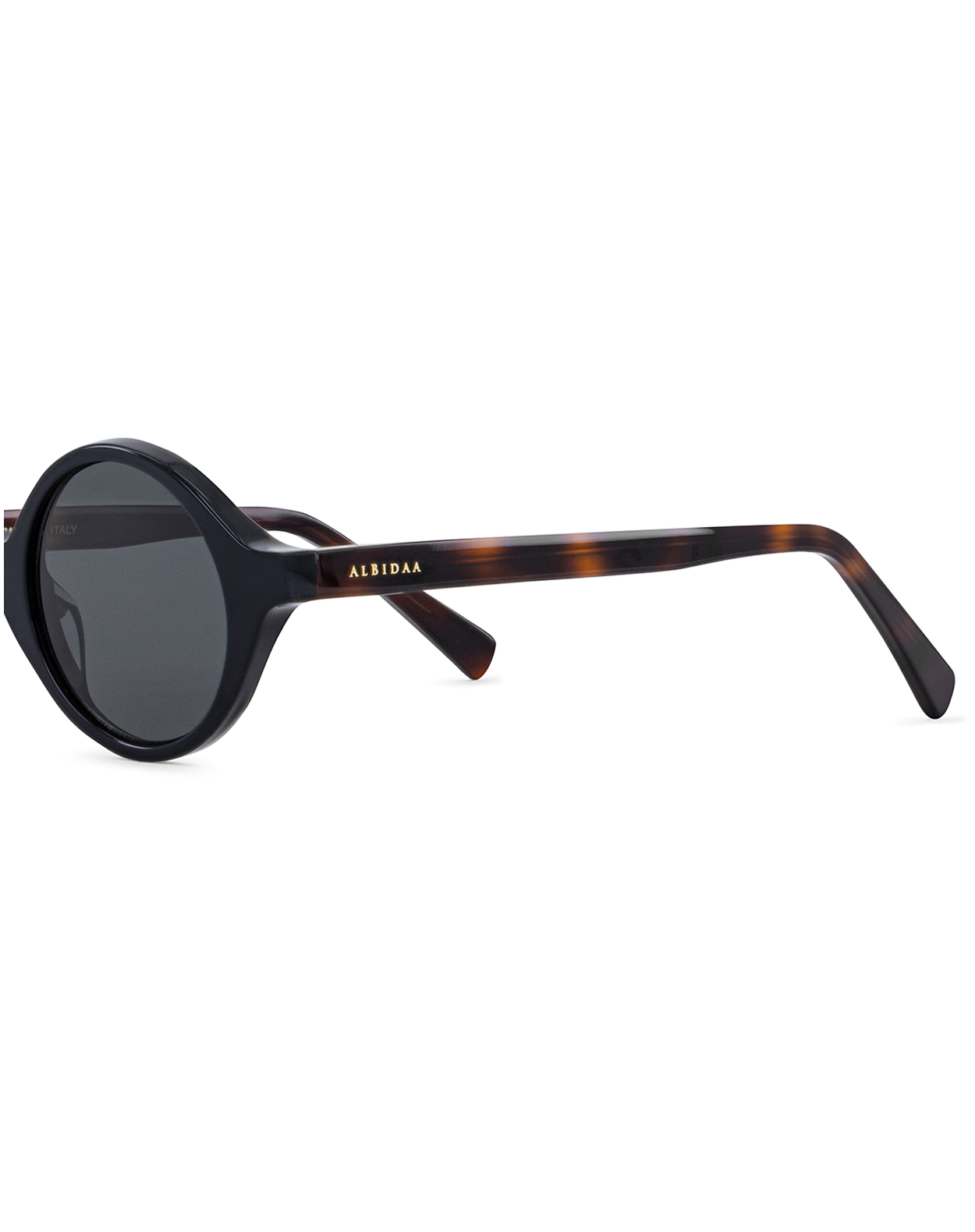 Round Sunglasses-Shiny Black - Image 3