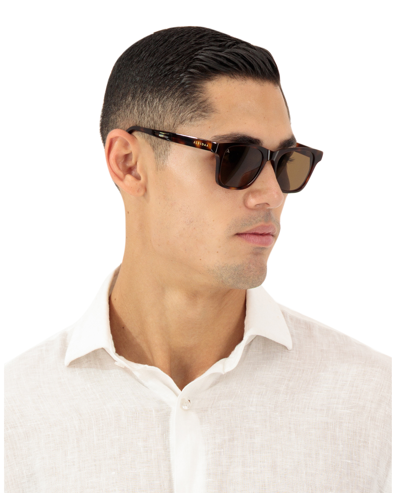 Classic Square Shiny Brown Sunglasses - Image 4