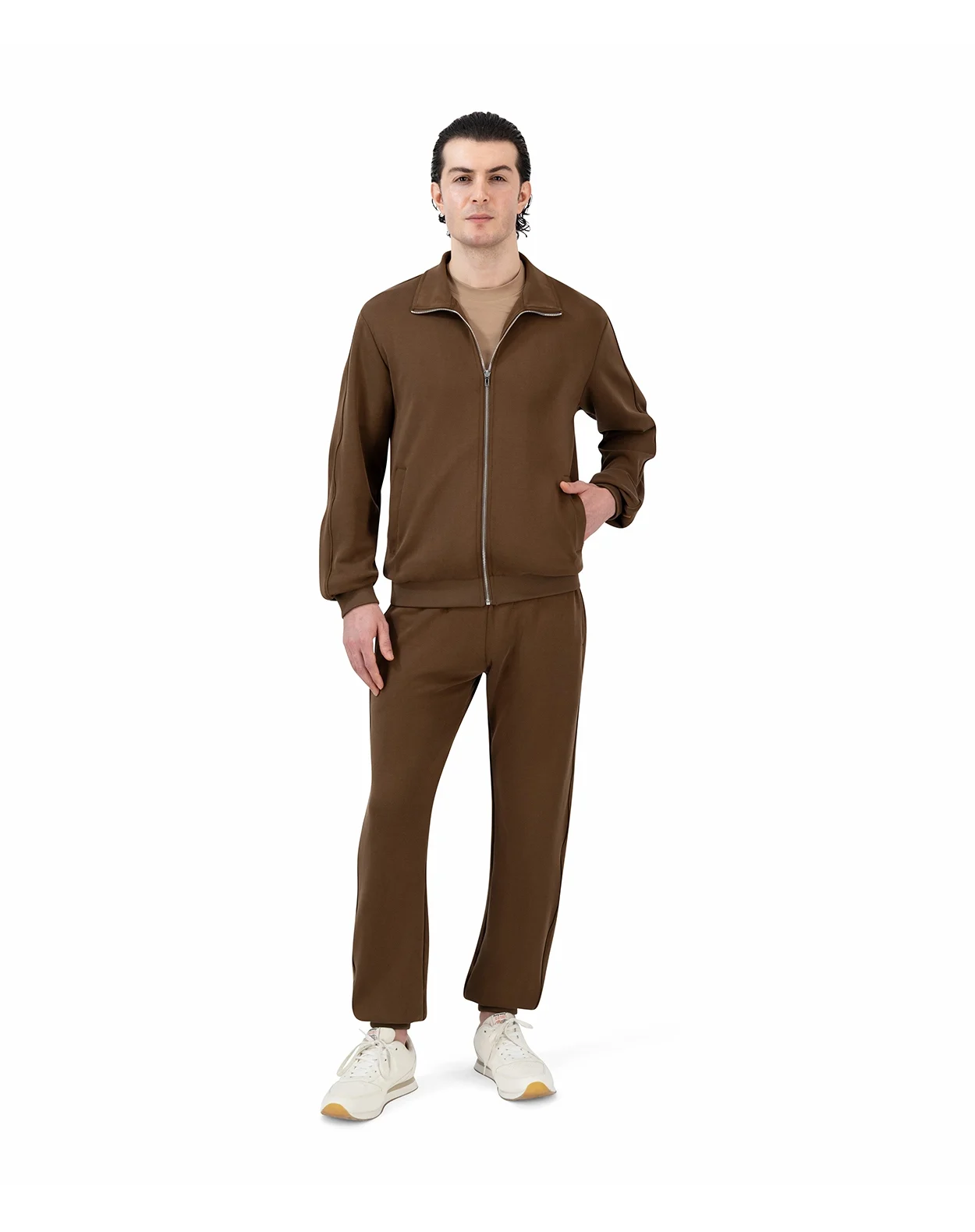 Men's Premium Comfort Jacket & Jogger - Brown - Image 8