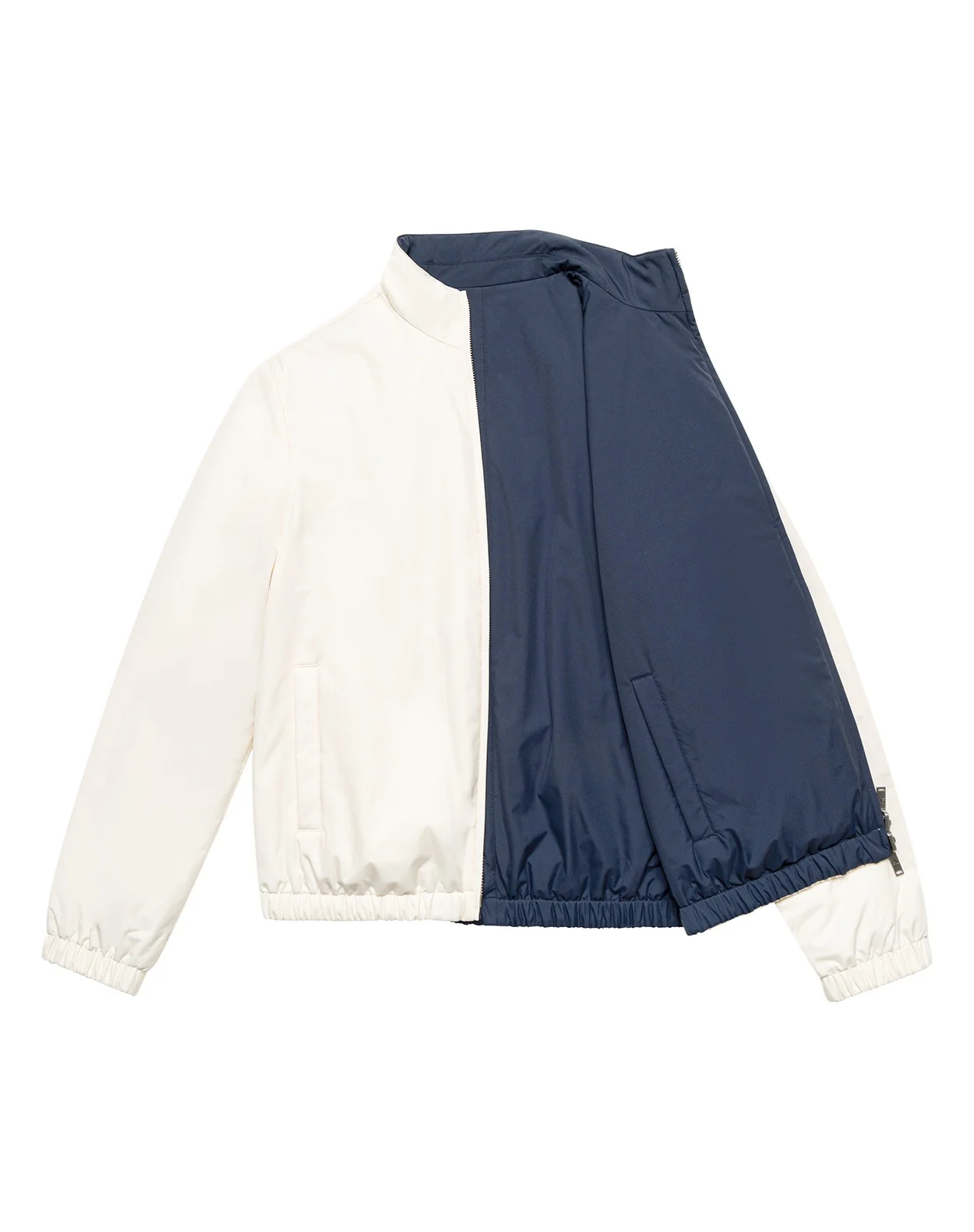 Duale – Windbreaker Jacket - White/ Navy blue - Image 4