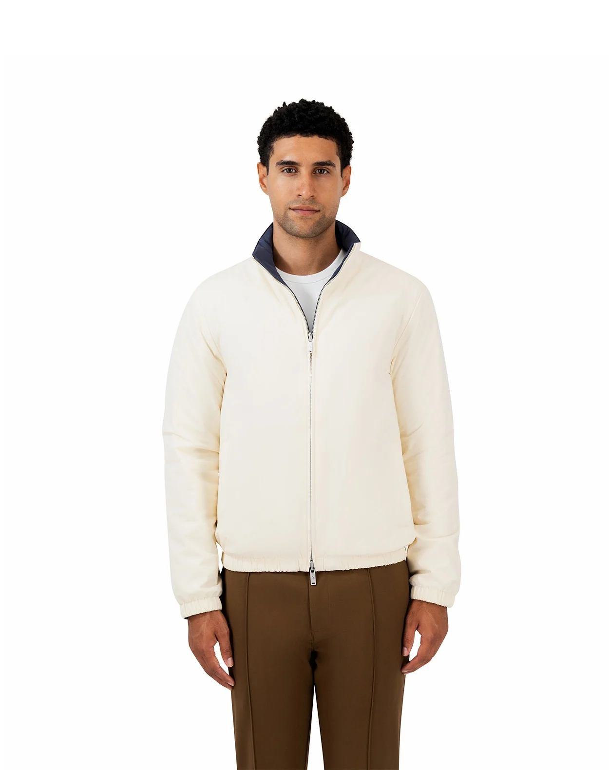 Duale – Windbreaker Jacket - White/ Navy blue - Image 6
